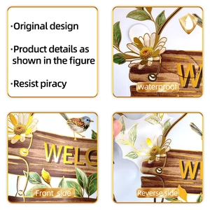 Detail van waterdichte gouden madeliefje muursticker met dubbelzijdig visueel effect