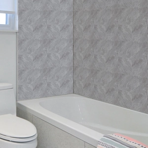 Gray marble pattern self-adhesive wall tiles for modern bathroom decor wall stickers