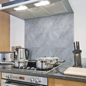 Gray marble pattern waterproof backsplash tile sticker for kitchen wall decor