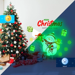 Luminous Christmas wall stickers with snowman and snowflake designs for holiday home decor