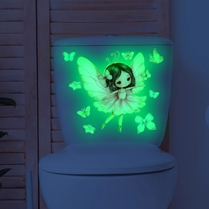 Luminous Glow In Dark Wall Stickers Cartoon Fairy Angel Mushroom Butterfly PVC Self Adhesive Decals Kids Room Home Decoration