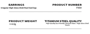 Spécifications des boucles d'oreilles en acier titane et perles, modèle F960