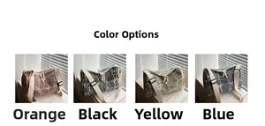 Detailed color selection showing orange, black, yellow, and blue large tote bags
