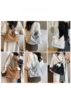Multi-way textured backpack with butterfly accent and plush charm in various colors