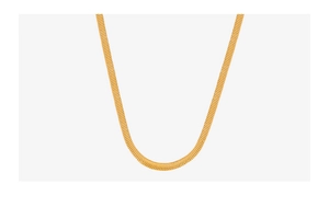 Collar de cadena de serpiente plana en acero de titanio chapado en oro de 18 quilates