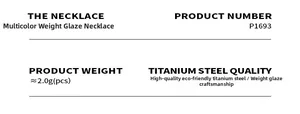 Detail specifications of vintage titanium necklace weighing 2.0g with color glaze pendant