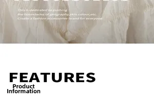 Gros plan sur la texture du tissu du collier en pierre naturelle blanche avec texte