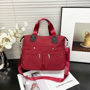 Women Large Capacity Nylon Tote Bag Water Resistant Multi Pockets Shoulder Crossbody Handbag Casual Fashion Commuter