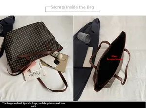 Detail view of large tote bag interior showing spacious capacity for daily essentials