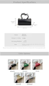 Detailed size specifications for 18x9x9cm acrylic cylinder clutch bag with dimensions