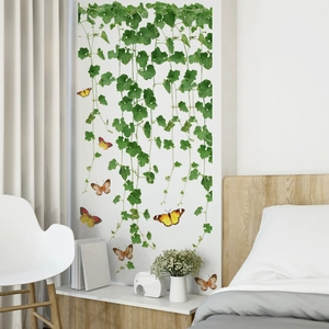Hand Painted Vines Tiger Flowers PVC Wall Stickers Waterproof Removable Self Adhesive Decals For Home Bedroom Decor