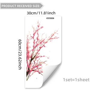 Pink blossom tree wall sticker with size dimensions 30x60cm for home wall decor