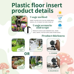 Detail showing 1.334mm thick waterproof black PVC garden stake for outdoor plant tags