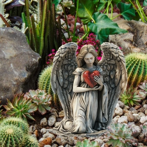 Angel Fairy Garden Stakes Decorative Outdoor Yard Art PVC Weatherproof Lawn Ornaments Memorial Angel Ground Plugs Decor