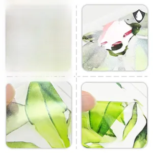 Waterproof wall sticker detail showing the green leaf pattern and adhesive backing