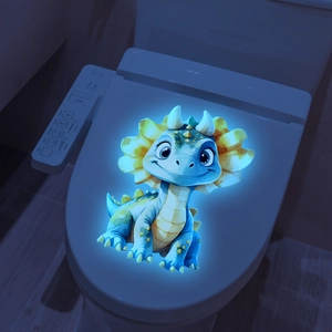 Glow In The Dark Wall Sticker Luminous Cartoon Dinosaur Triceratops PVC Waterproof Decal For Kids Nursery Room