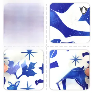 Waterproof double-sided Christmas elk silhouettes and snowflake window stickers detail