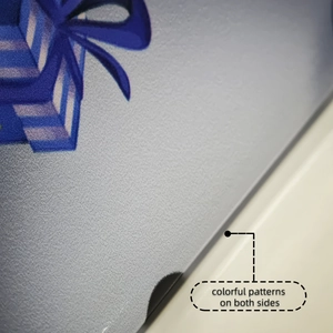 Detail of creative double-sided colorful snowman patterns on static window stickers