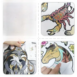 Detailed view of waterproof camel wall sticker with creative geometric bohemian patterns