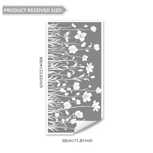 Weiße Blumen-Silhouette statische Fensteraufkleber für Glasdekoration, 60x30cm Bogen