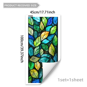 Detailed size chart for the 45x100cm colorful leaf pattern static window film decoration