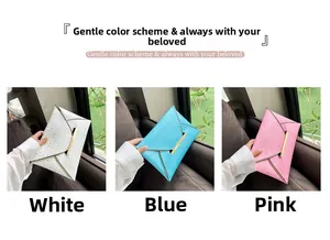 Détails des pochettes enveloppes à paillettes avec barre dorée en blanc, bleu et rose