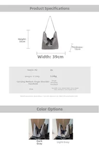 Polka dot tote bag size chart showing dimensions height 35cm and width 39cm for shoulder bag
