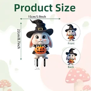 Detailed 2D garden stake size guide showing 22x15cm dimensions and flat PVC material
