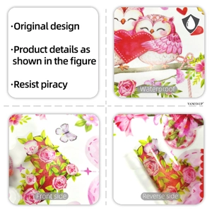Detailed close-up showing waterproof owl wall sticker surface and original graphic print