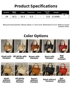 Tabella taglie con dimensioni 24x15,5cm e peso per la borsa a secchiello in pelle PU