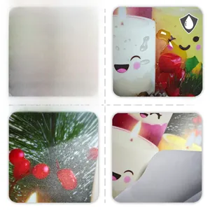 Waterproof blue luminous Christmas candle and pine needle wall sticker detail showing layers