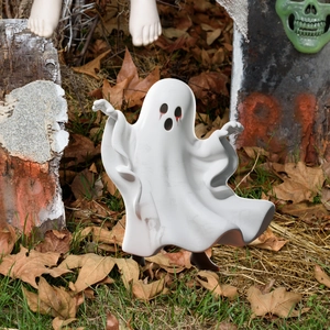 Eng wit spook Halloween tuinpad decoratie met rode bloedtranen voor buiten gebruik
