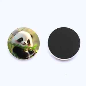 Μαγνητάκι ψυγείου panda 30mm από κρύσταλλο με στρογγυλή μαγνητική πλάτη για διακόσμηση