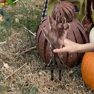 Creepy zombie hand garden stake for Halloween outdoor yard decoration with ground spikes