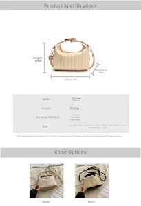 Spécifications de taille et options de couleur pour petits sacs à main en paille tissée