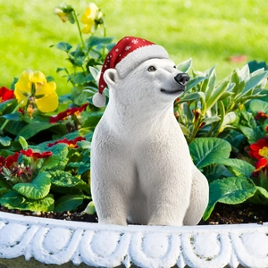 Christmas Garden Stakes Polar Bear Reindeer Flat PVC Outdoor Yard Lawn Decor Festive Ornaments Weatherproof