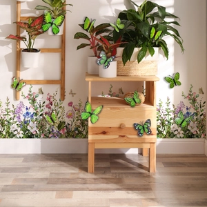 3D realistische grüne Schmetterling-Wandsticker Set für Deko und Garten-Ästhetik