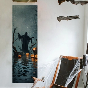 Αυτοκόλλητο Τοίχου Κολοκύθας Φαντάσματος Halloween PVC Αδιάβροχο Τρομακτικός Χάρος Διακοσμητικό για Σπίτι Σαλόνι