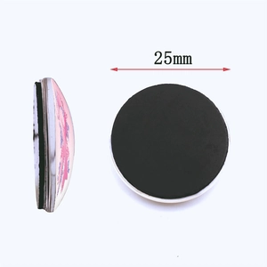 Aimant de frigo ruban rose cancer du sein en verre cristal avec base magnétique souple 25mm