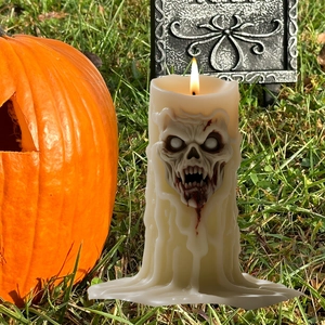 Spooky Skull Candle Halloween Garden Stake Flat PVC Yard Sign Horror Outdoor Lawn Decoration Scary Spooky Party Atmosphere Props