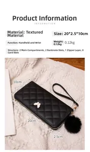 Detail showing inner compartments, zipper pocket and dimensions of the butterfly wallet