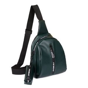 Dunkelgrüne sportliche Crossbody-Brusttasche mit Minitasche und Nylonband