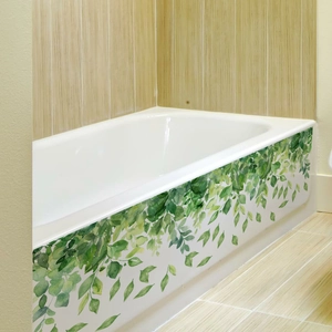 Waterproof green leaf vine wall stickers for bathtub and bathroom wall decor