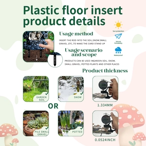 Detail showing 1.3mm waterproof PVC garden stake with heart skull rose design