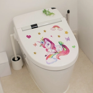 Luminous unicorn and rainbow toilet seat stickers for bathroom home wall decoration