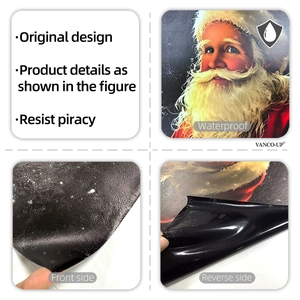 Detail of waterproof Santa Claus window sticker showing frosted texture and double-sided design