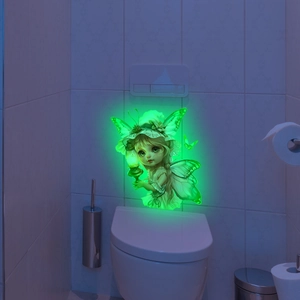 Autocollants Muraux Elfes Lumineux Phosphorescents Décalcomanies De Toilettes PVC Imperméable Décoration Pour Salle De Bain