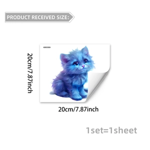 Luminous blue cat wall sticker for kids room decor 20x20cm glow in the dark decal