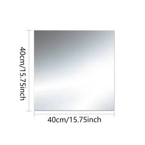 Square mirror wall sticker measurement guide showing 40x40cm size for home decor