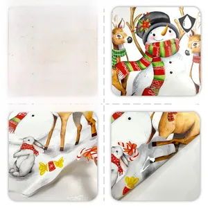 Waterproof double-sided Christmas window stickers with snowman and reindeer illustrations